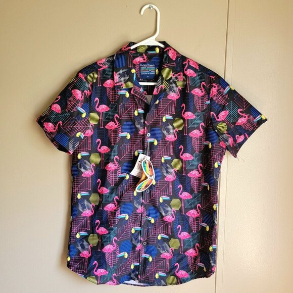 BROKEN THREADS ADDICTED TO SUMMER UV SHIELD MENS SURF BUTTON UP SIZE SMALL - Picture 1 of 11